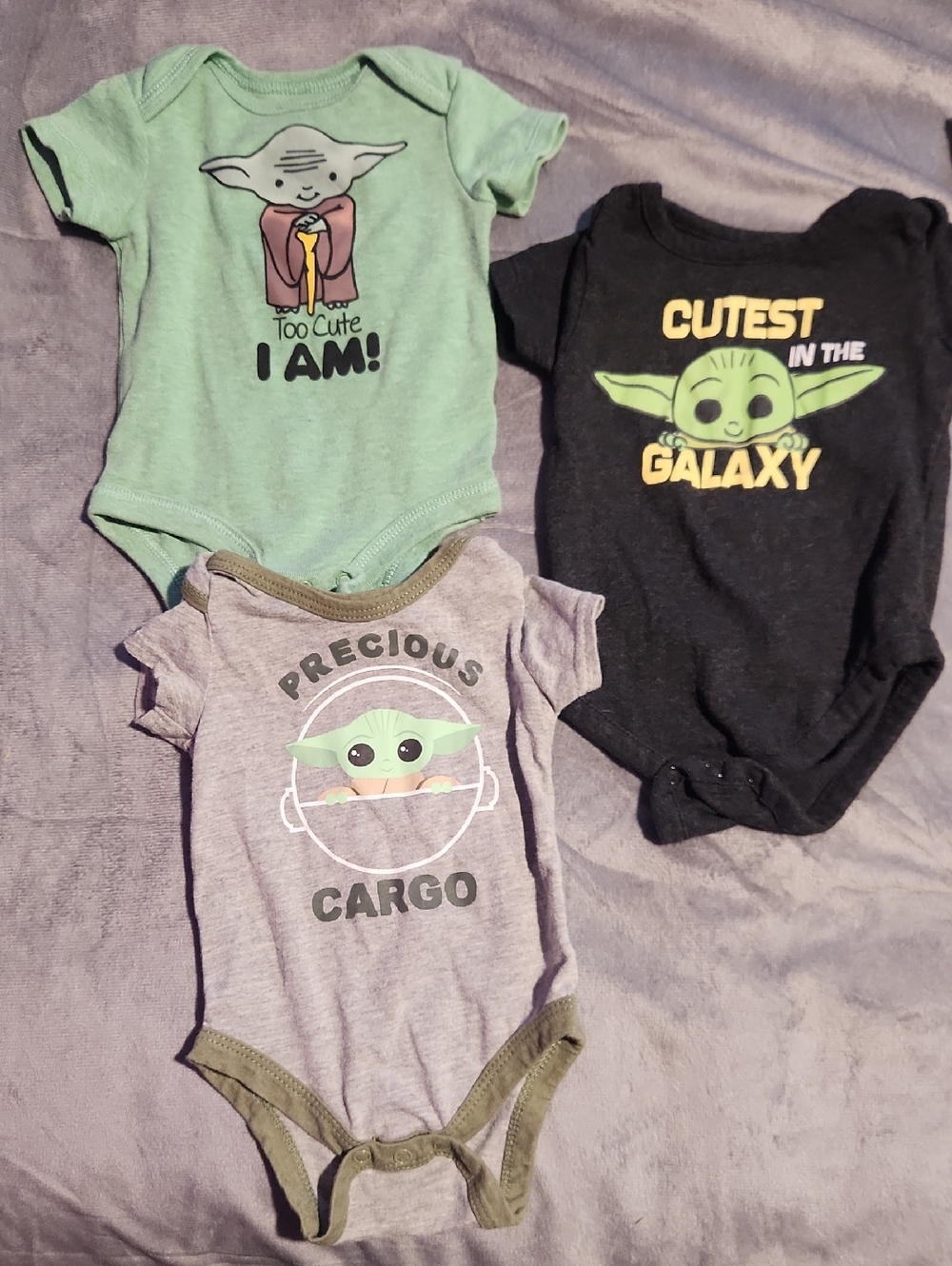 Baby Star Wars 'Baby Yoda' One-Piece Bodysuit - Green/Grey/Black